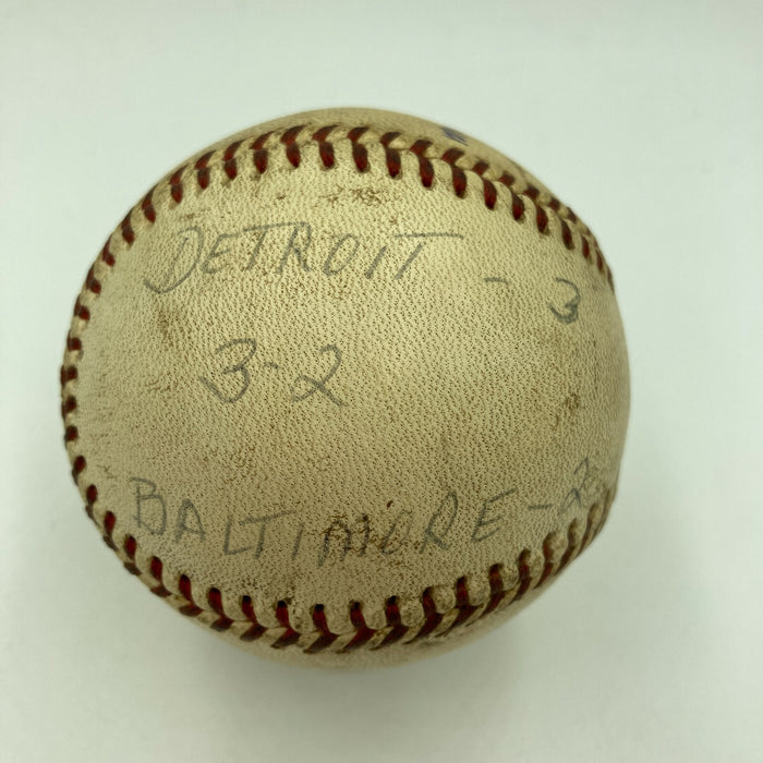 Mickey Lolich Signed Career Win No. 43 Final Out Game Used Baseball Beckett COA