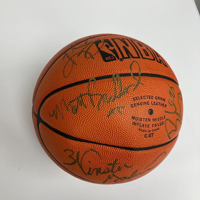 1993-94 Houston Rockets NBA Champs Team Signed Official Game Basketball JSA COA