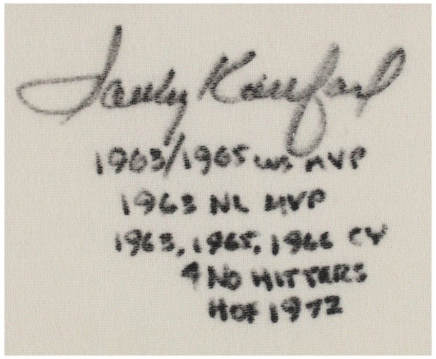 The Finest Sandy Koufax Signed Heavily Inscribed STATS Dodgers Jersey Fanatics