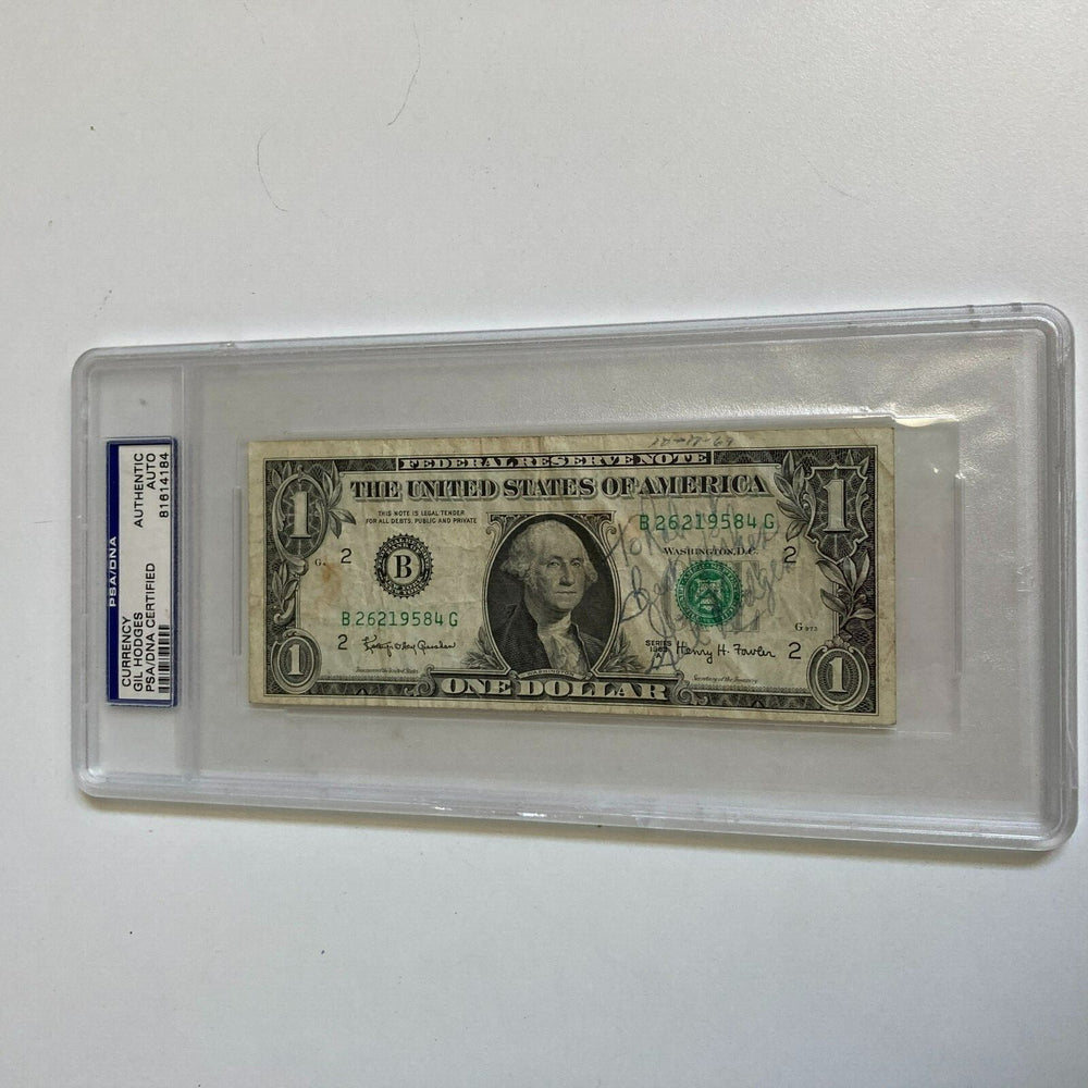 Gil Hodges Signed $1 Dollar Bill Signed Day After 1969 World Series PSA DNA