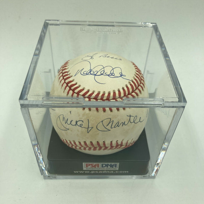 Mickey Mantle Derek Jeter Don Mattingly Yankees Legends Signed Baseball PSA DNA