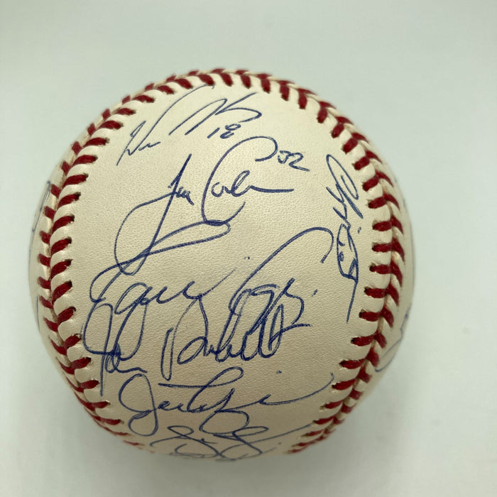 2001 Atlanta Braves Team Signed Baseball Chipper Jones Greg Maddux Tom Glavine