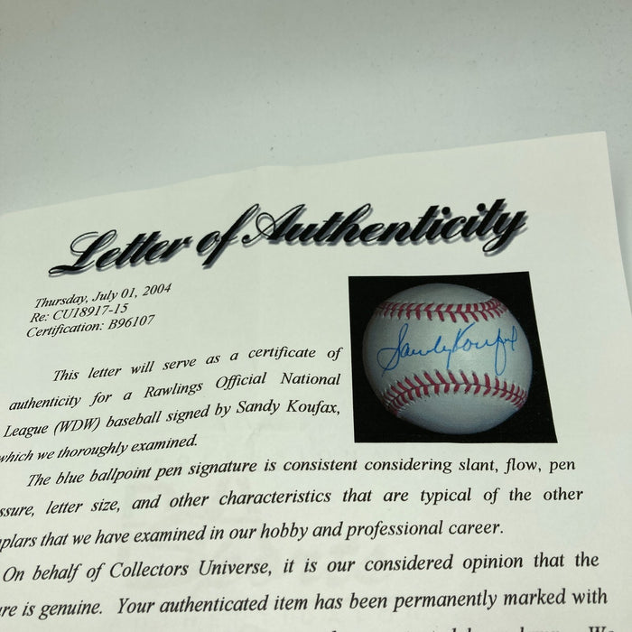 Sandy Koufax Signed Official National League Baseball PSA DNA COA