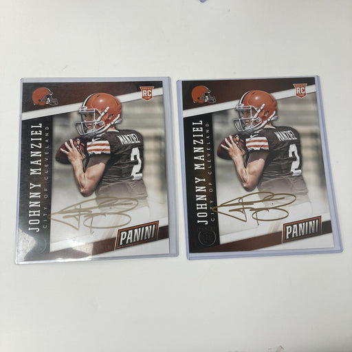 Johnny Manziel Signed 8x10 Panini VIP RC Lot Of (2)