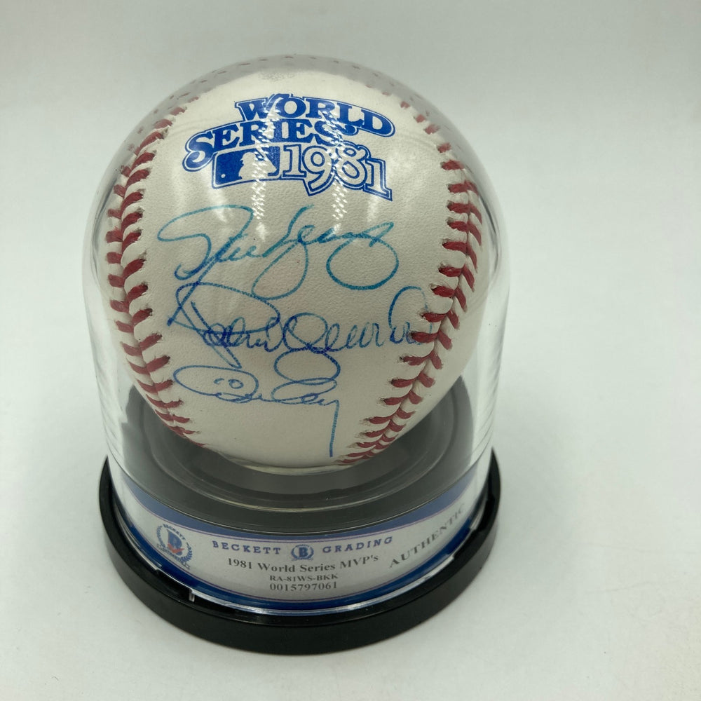 Pedro Guerrero Steve Yeager Ron Cey Signed 1981 World Series BASEBALL MVP BGS