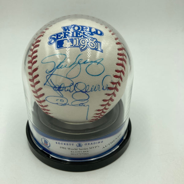 Pedro Guerrero Steve Yeager Ron Cey Signed 1981 World Series BASEBALL MVP BGS