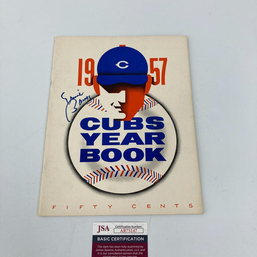 Ernie Banks Signed 1957 Chicago Cubs Yearbook JSA COA