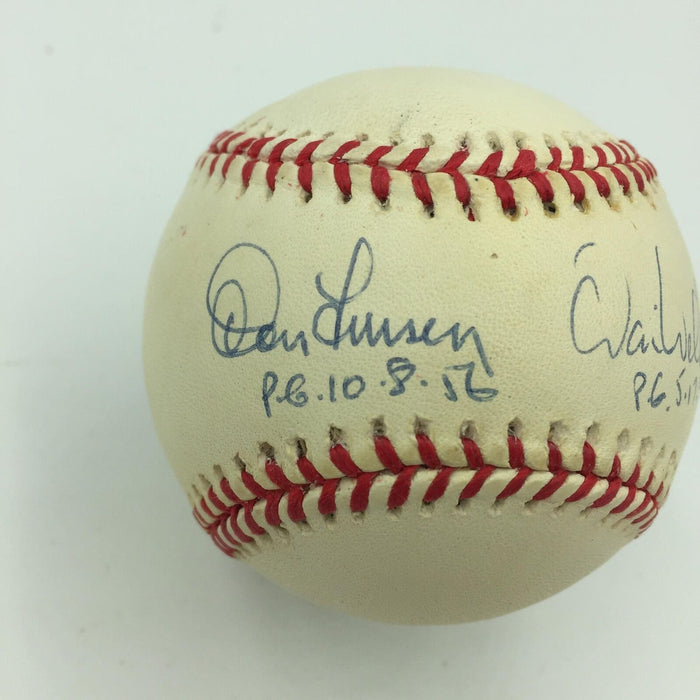 Don Larsen & David Wells Signed Heavily Inscribed Perfect Game Baseball PSA DNA