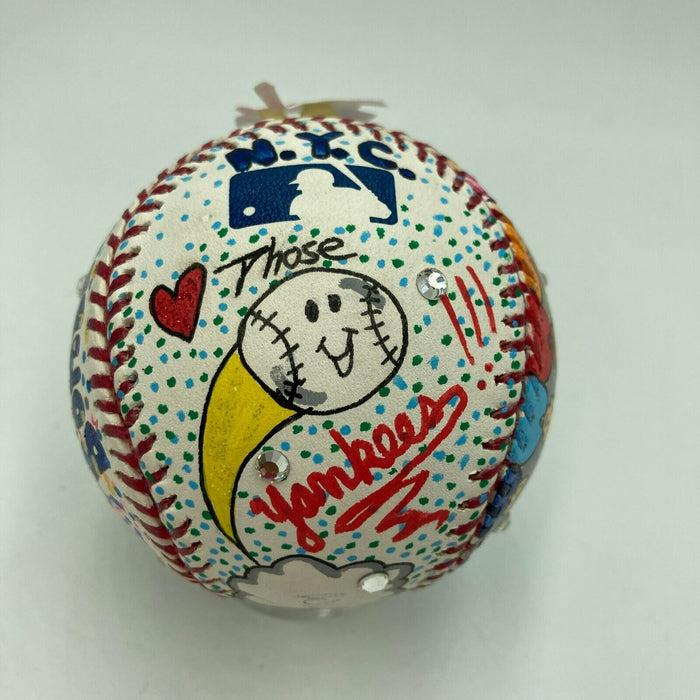 Whitey Ford Signed Charles Fazzino Hand Painted Pop Art Baseball Steiner COA