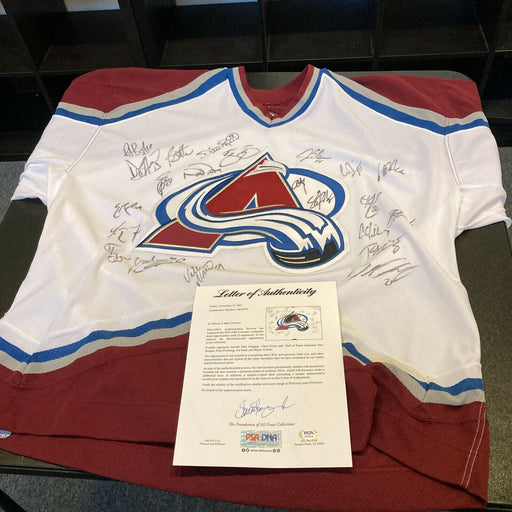 2001–02 Colorado Avalanche Team Signed Authentic Game Jersey PSA DNA COA