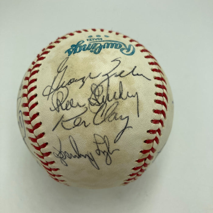 1977 NY Yankees World Series Champs Team Signed Baseball Thurman Munson JSA COA
