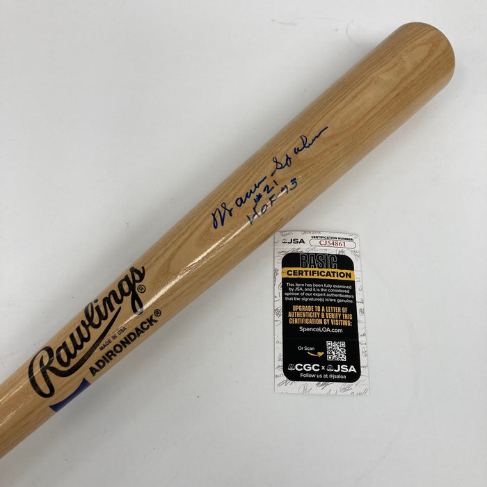 Warren Spahn #21 HOF 1973 Signed Rawlings Baseball Bat JSA COA
