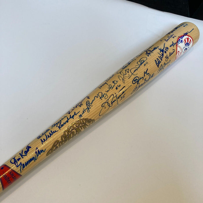 Beautiful New York Yankees HOF Legends Signed Baseball Bat With 30 Sigs JSA COA