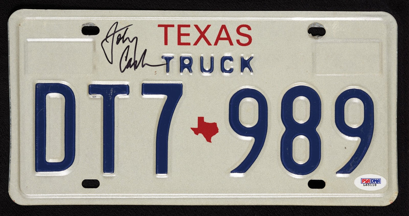 Johnny Cash Signed Autographed Texas License Plate PSA DNA COA