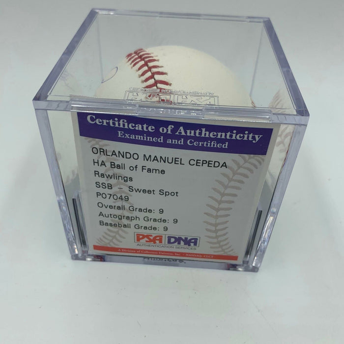 Orlando Manuel Cepeda Full Name Signed MLB Baseball PSA DNA Graded MINT 9