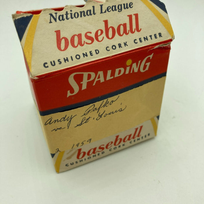 Andy Pafko Signed 1960 Game Used Actual Hit Baseball Milwaukee Braves JSA COA