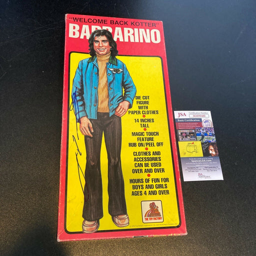 John Travolta Signed Vintage 1970's Welcome Kotter Barbarino Die Cut Figure JSA