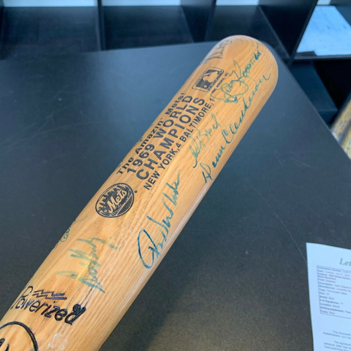 1969 New York Mets World Series Champs Team Signed Bat Nolan Ryan Tom Seaver JSA