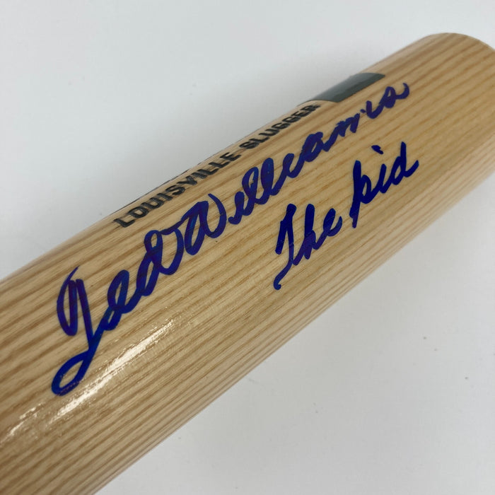 MINT Ted Williams "The Kid" Signed Inscribed Game Model Baseball Bat JSA COA