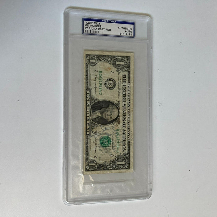 Gil Hodges Signed $1 Dollar Bill Signed Day After 1969 World Series PSA DNA