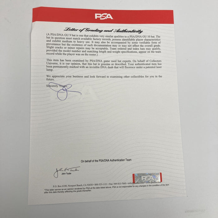 Hank Aaron Signed 1975- Game Used Baseball Bat PSA DNA & JSA COA