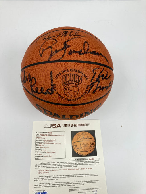 1969 - 1970 New York Knicks NBA Champs Team Signed Basketball JSA COA