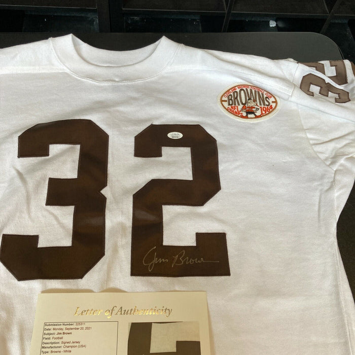 Jim Brown Signed Authentic 1964 Cleveland Browns Game Model Jersey JSA COA