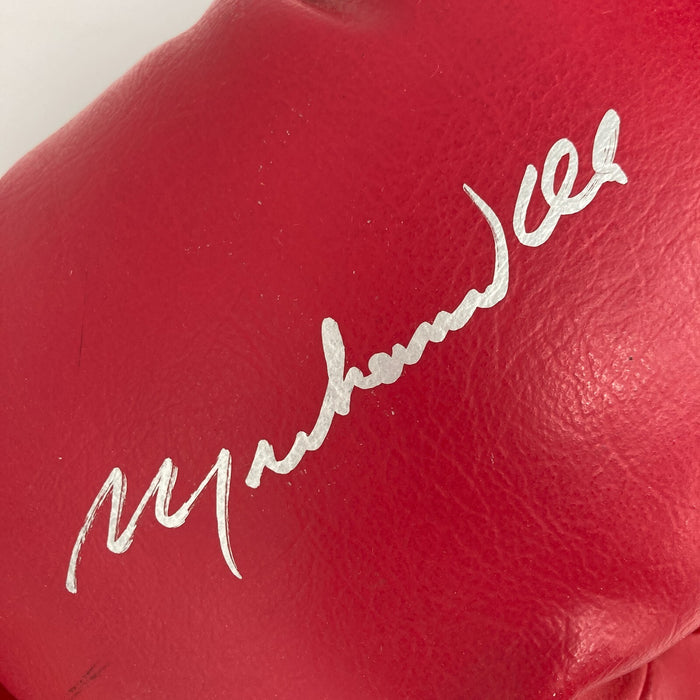 Muhammad Ali Signed Everlast Boxing Glove Silver Ink JSA  COA