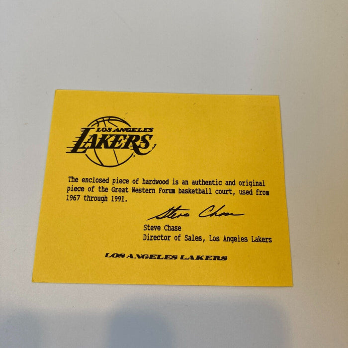 Wilt Chamberlain Signed Los Angeles Lakers Forum Game Used Floor JSA COA