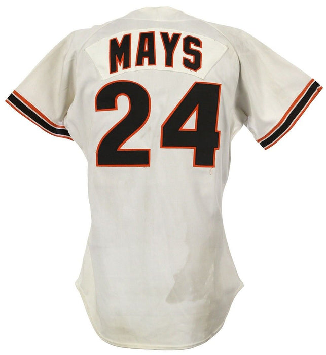 RARE 1989 Willie Mays Game Used San Francisco Giants Signed Old Timers Jersey