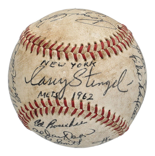 1962 New York Mets Team Signed Baseball Gil Hodges Rogers Hornsby Stengel JSA