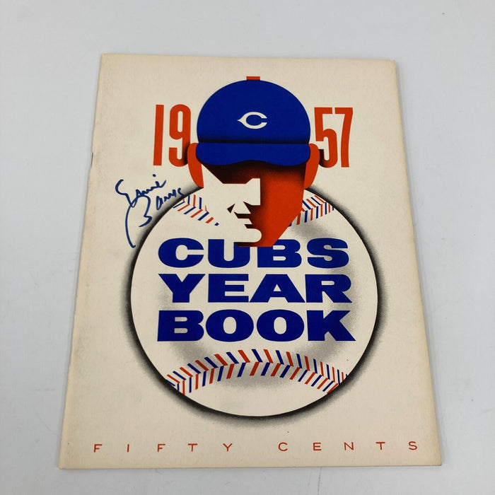 Ernie Banks Signed 1957 Chicago Cubs Yearbook JSA COA