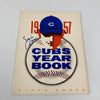 Ernie Banks Signed 1957 Chicago Cubs Yearbook JSA COA