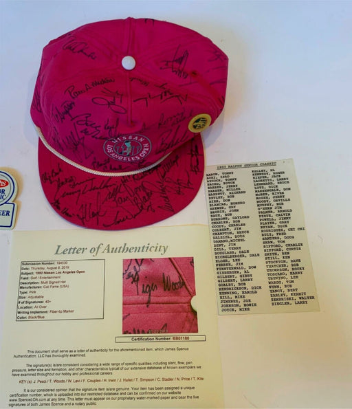 Historic Tiger Woods Signed First Ever 1992 PGA Tournament Riviera Hat JSA COA