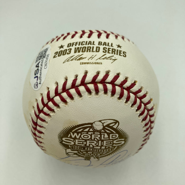 2003 Florida Marlins World Series Champs Team Signed W.S. Baseball JSA COA