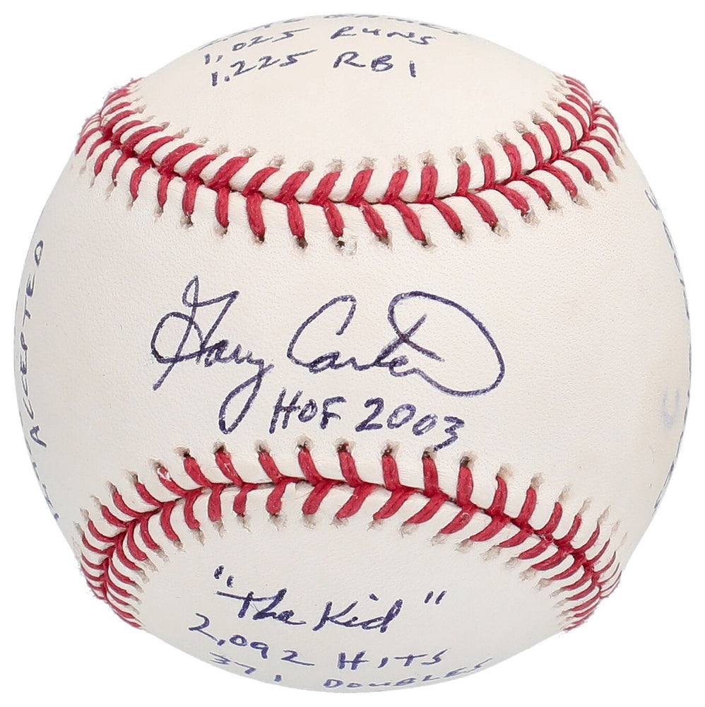 Gary Carter Signed Heavily Inscribed STAT Major League Baseball Beckett & RJ COA