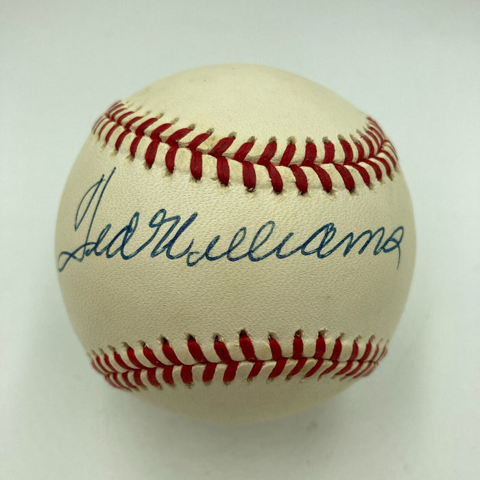 Beautiful Ted Williams Single Signed AL Baseball PSA DNA Auto Graded MINT 9