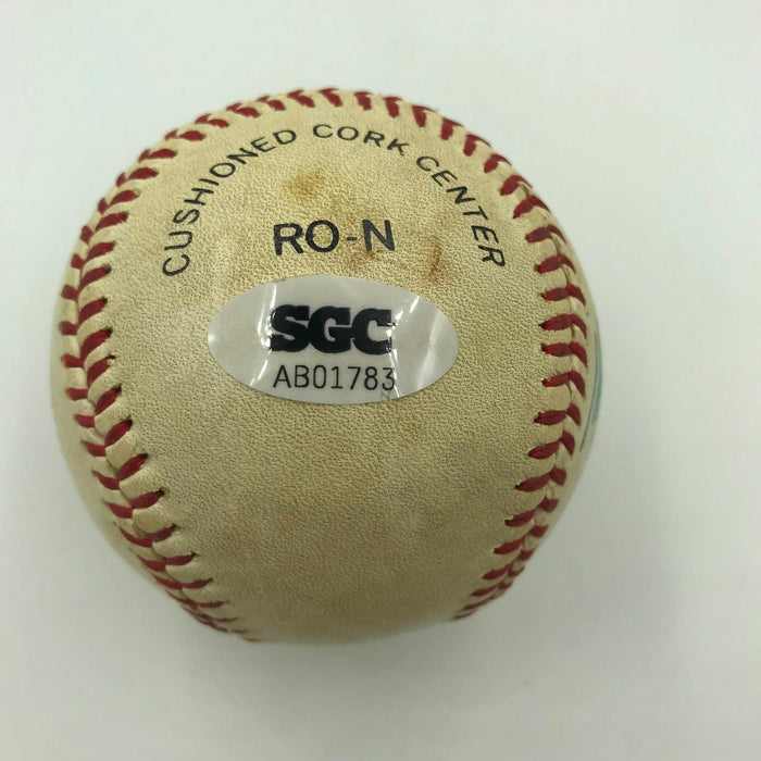 1982 Mike Schmidt Signed Game Used Actual Hit Baseball With SGC Sticker