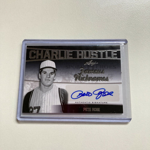 2016 Leaf Famous Nicknames Pete Rose Auto Signed Autographed Baseball Card