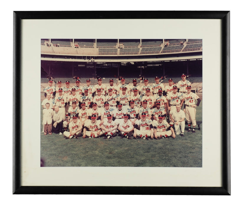 1957 Milwaukee Braves World Series Champs Team Signed 16x20 Photo JSA COA
