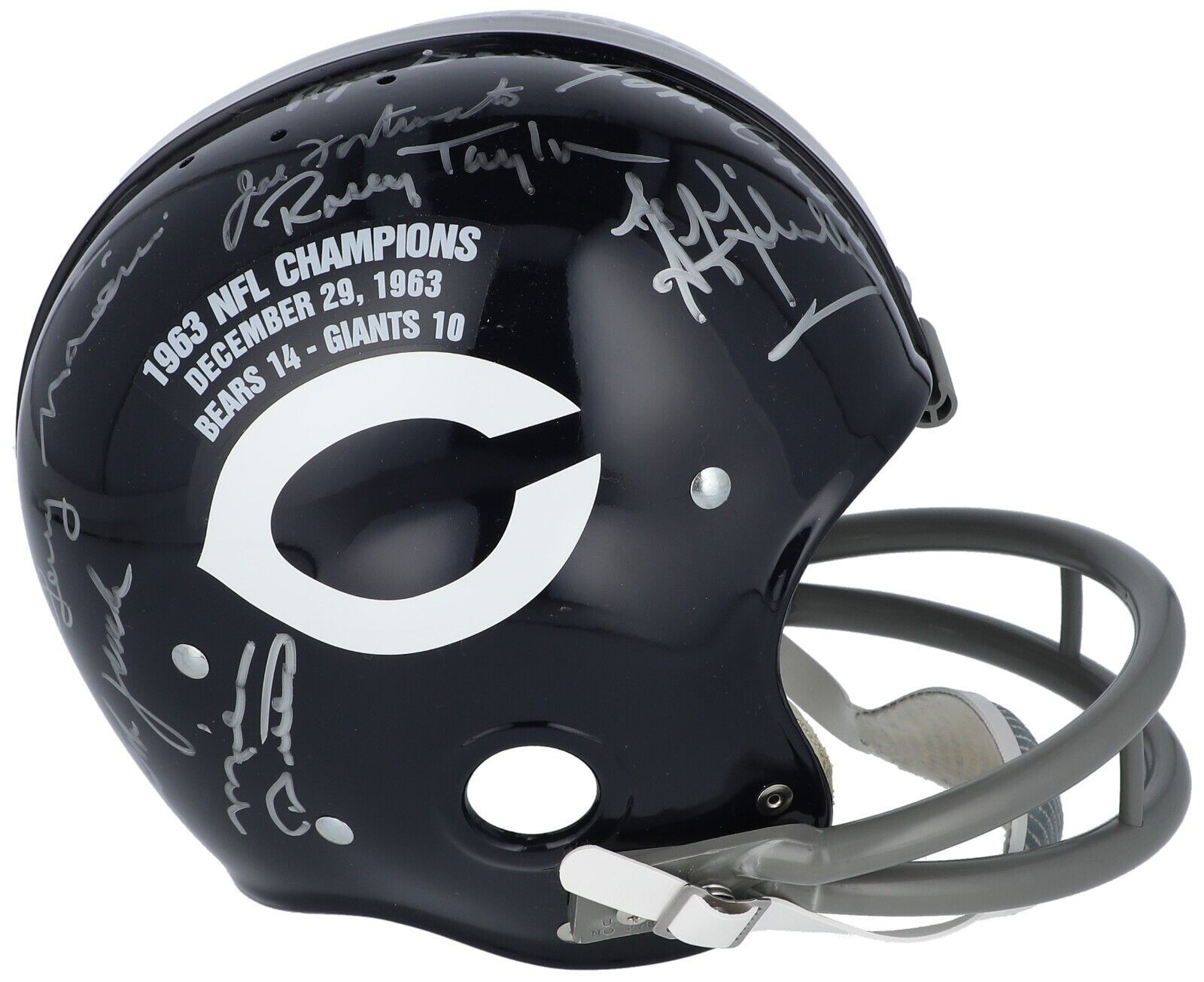 1963 Chicago Bears Super Bowl Champs Team Signed Full Size Helmet With JSA COA