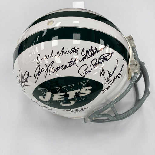 1969 New York Jets Super Bowl Champs Team Signed FS Helmet Joe Namath Steiner