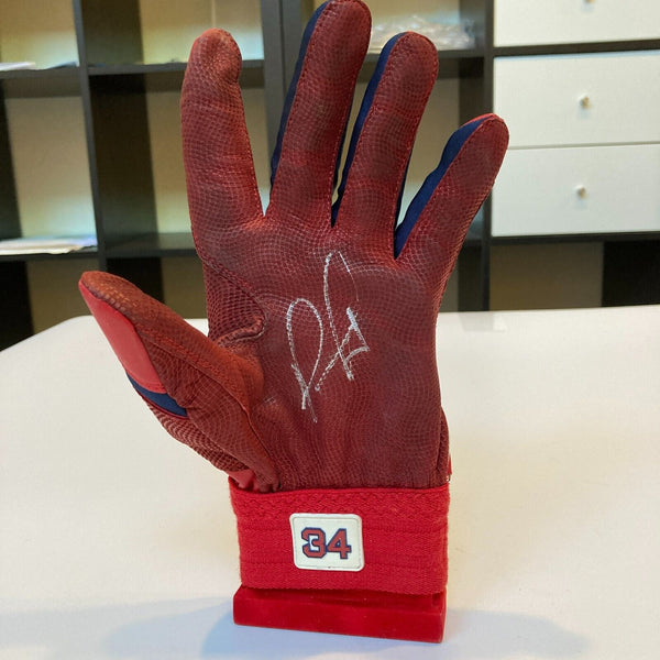 David Ortiz 500th Career Double Signed Game Used Batting Glove MLB Authentic