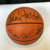 Wilt Chamberlain Kareem Abdul-Jabbar Dr J. Magic Johnson Signed Basketball BAS