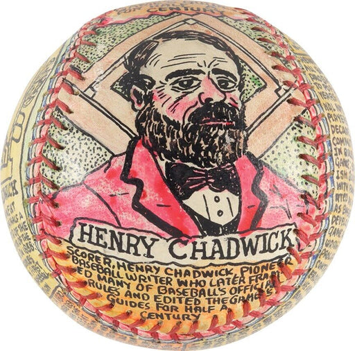 Henry Chadwick Hand Painted George Sosnak Folk Art Baseball Hall Of Fame
