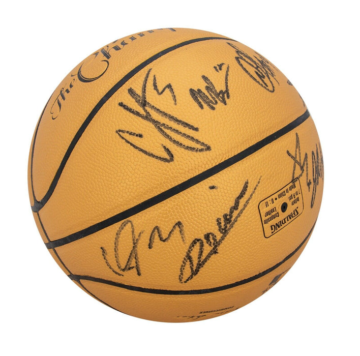 2013-14 San Antonio Spurs NBA Champs Team Signed Basketball Tim Duncan JSA COA