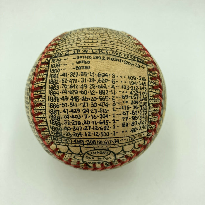 Charles Radbourn "Old Hoss" Hand Painted George Sosnak Folk Art Baseball JSA COA