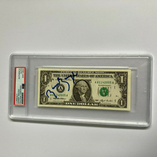 Sammy Baugh Signed Autographed $1 One Dollar Bill PSA DNA COA NFL