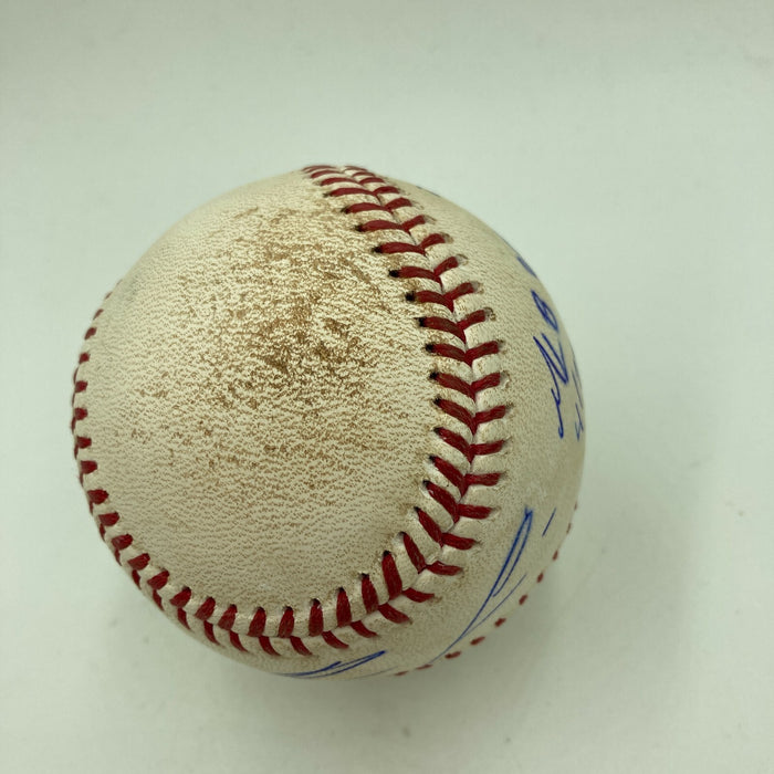 Ronald Acuna Jr. MLB Debut 4-25-18 Signed Game Used Baseball Beckett COA & MLB