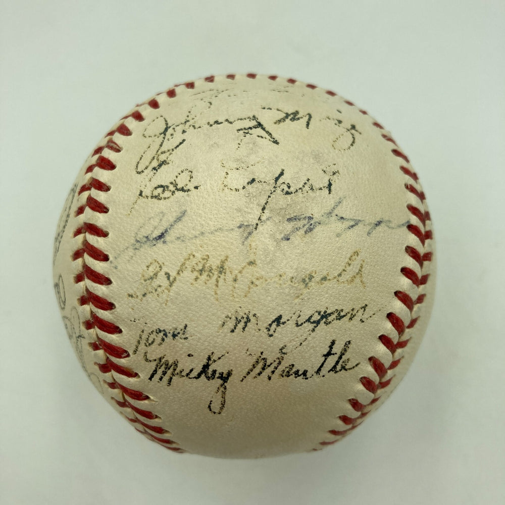 1951 Yankees World Series Champs Team Signed Baseball Mickey Mantle Rookie PSA